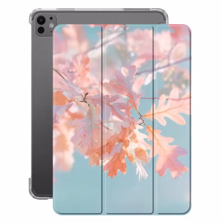 iPad-Hülle - Eichenblätter - Zweige - Rosa — 1
