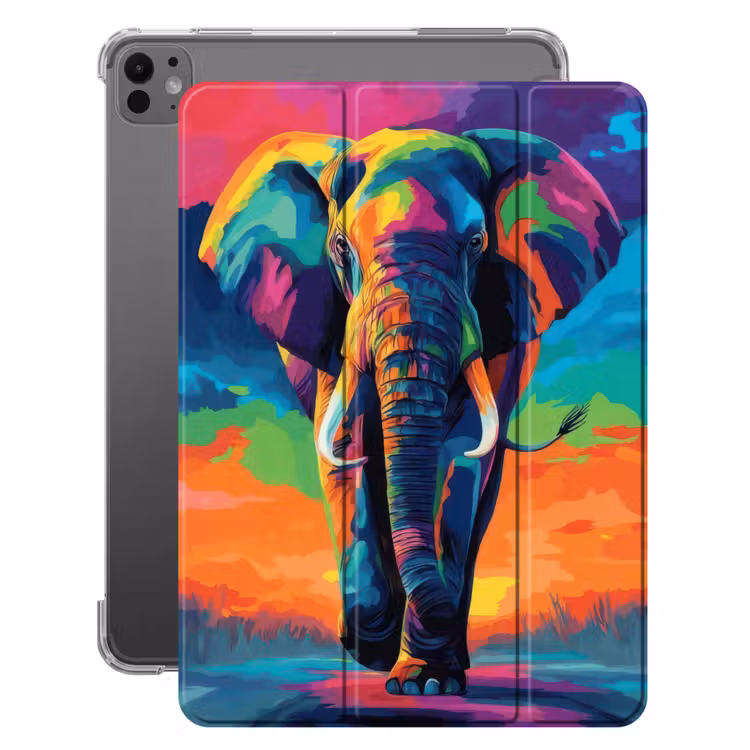 iPad-Hülle - Elefant - Bunt - Himmel - Abstrakt — 1