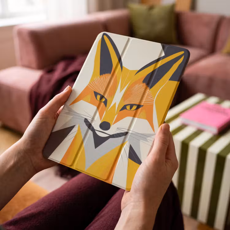 iPad-Hülle - Fuchs - Orange - Abstrakt - Dreiecke — 4