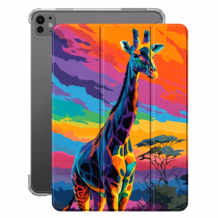 iPad-Hülle - Giraffe - Savanne - Luft - farbig — 1