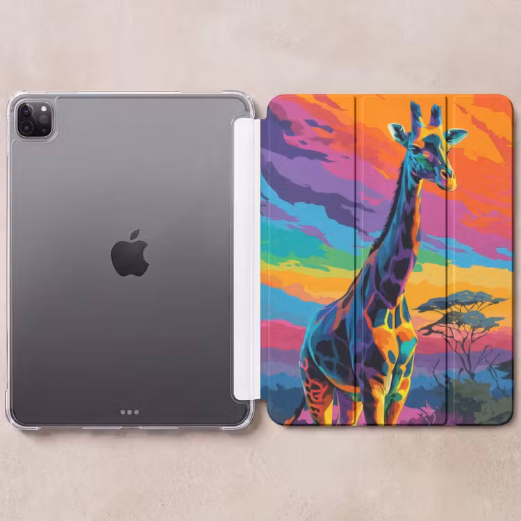 iPad-Hülle - Giraffe - Savanne - Luft - farbig — 6