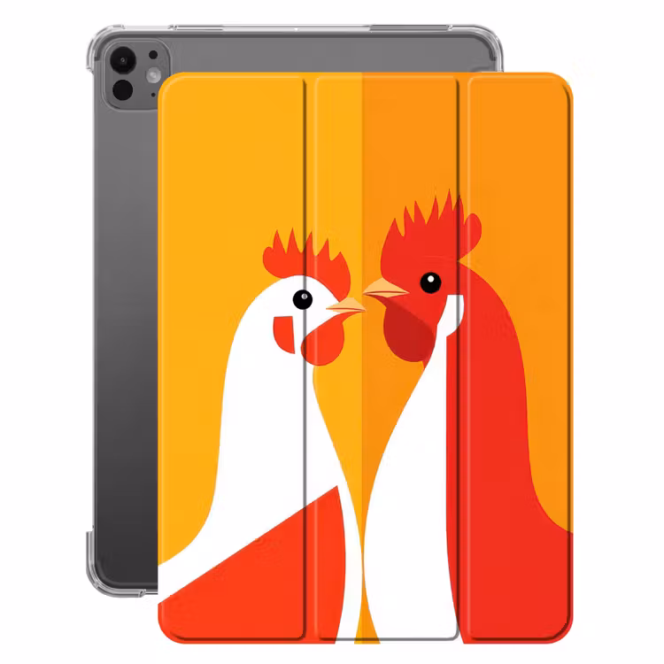 iPad-Hülle - Hühner - Orange - Prärie — 1