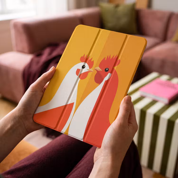 iPad-Hülle - Hühner - Orange - Prärie — 4
