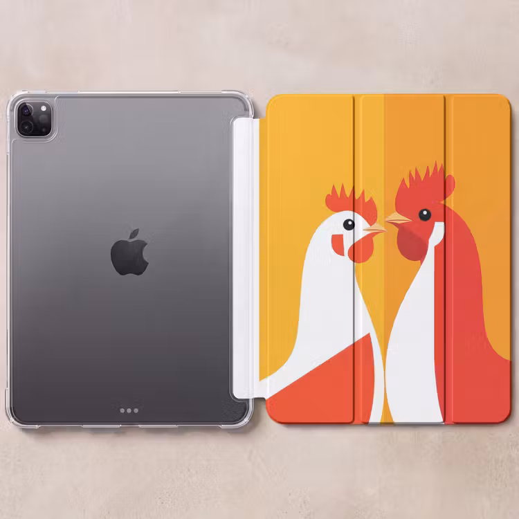 iPad-Hülle - Hühner - Orange - Prärie — 6