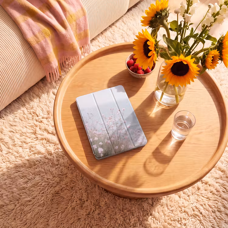 iPad-Hülle - Klippe - Blumen - Meer - Rosa — 2