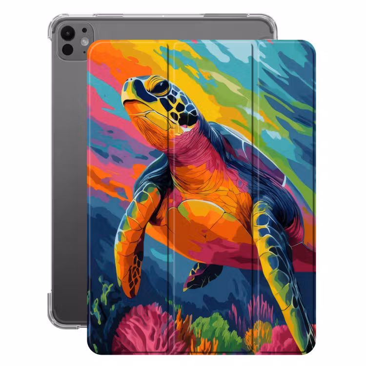 iPad-Hülle - Koralle - Schildkröte - Abstrakt - Wasser — 1