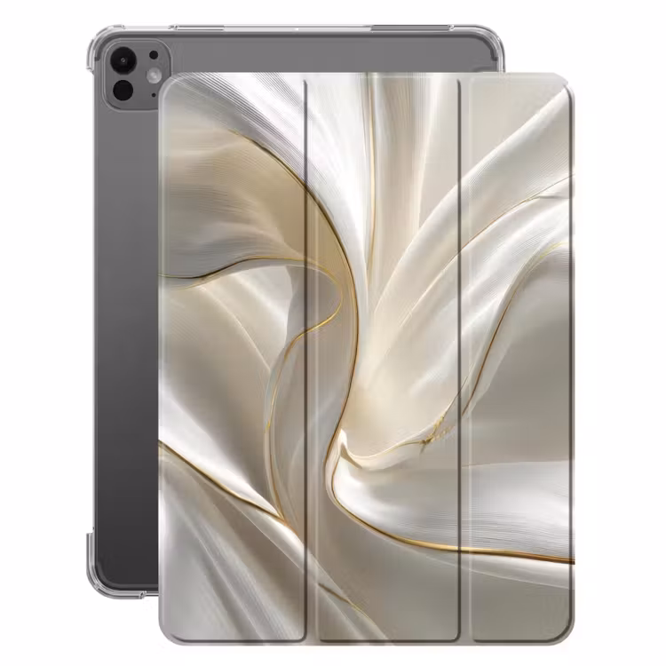 iPad-Hülle - Stoff - Plissee - Gold — 1