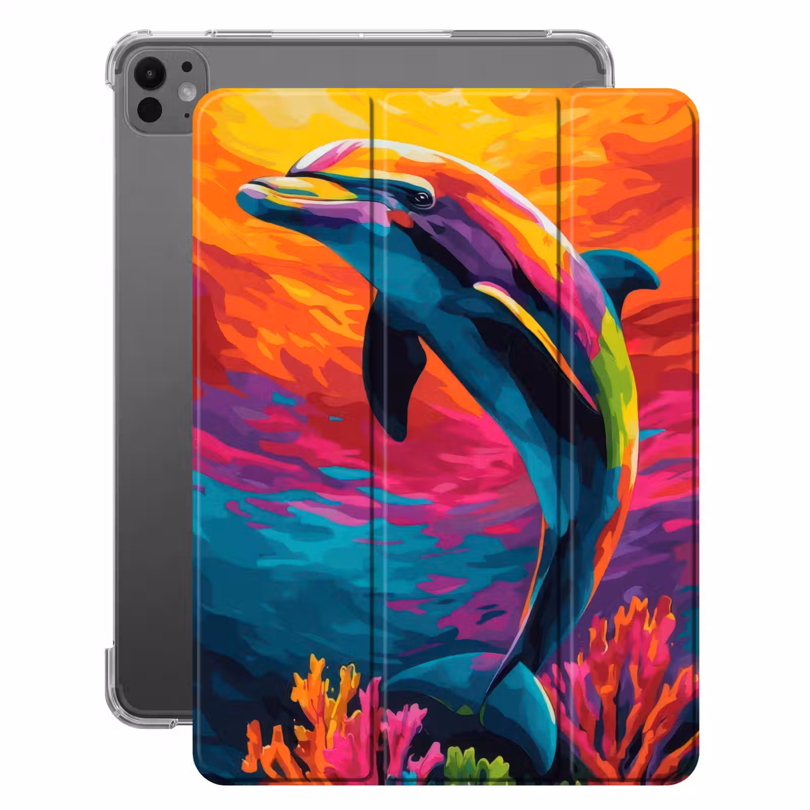 iPad-Hülle - Delfin - Farbenfroh - Ozean - Koralle — 1
