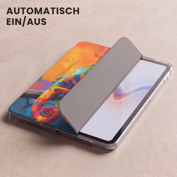 iPad-Hülle - Chamäleon - Zweig - Gestreift - Blätter — 5