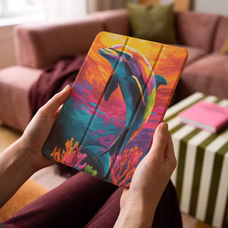 iPad-Hülle - Delfin - Farbenfroh - Ozean - Koralle — 4
