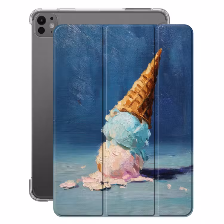 iPad-Hülle - Eiswaffel - Kugeln - Schmelzen - Rosa — 1