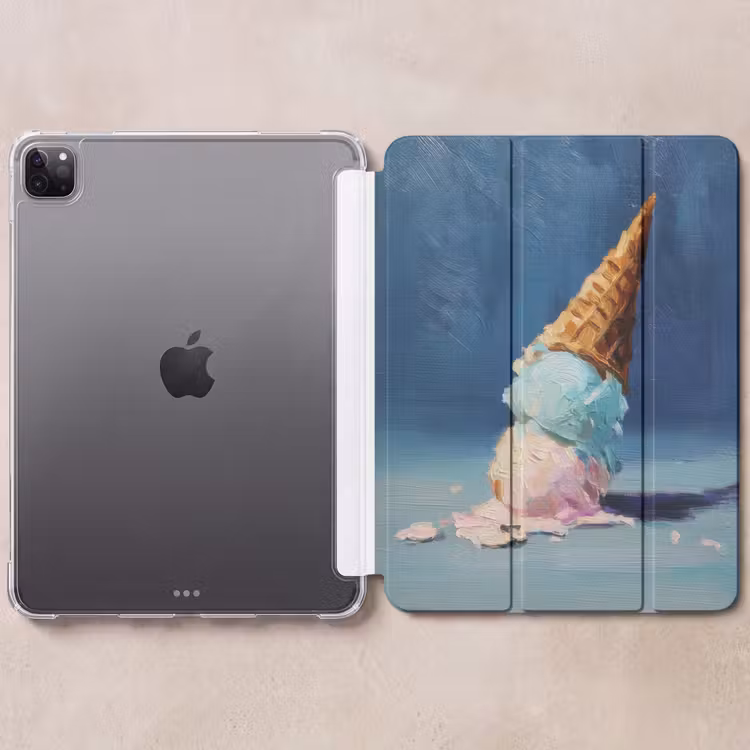 iPad-Hülle - Eiswaffel - Kugeln - Schmelzen - Rosa — 6