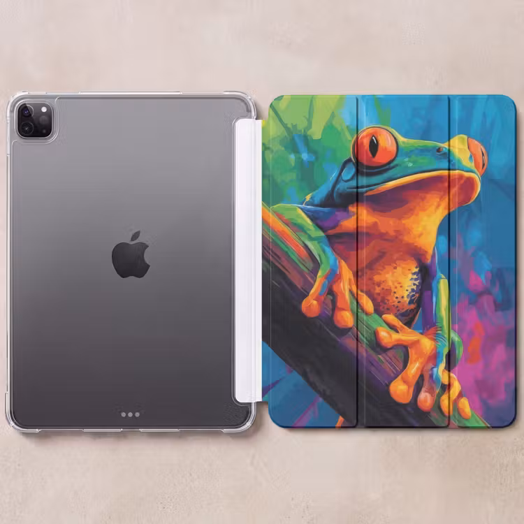iPad-Hülle - Frosch - Leuchtend bunt - Zweig - Regenbogen — 6