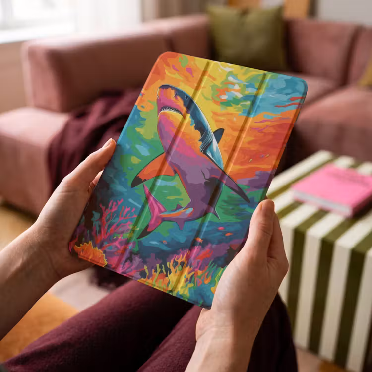 iPad-Hülle - Hai - Korallenriff - Abstrakt - Farbenfroh — 4