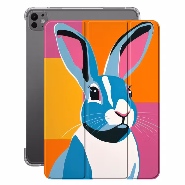 iPad-Hülle - Hase - Farbtaschen - Ohren - Rosa — 1