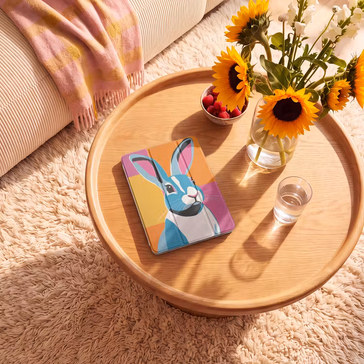 iPad-Hülle - Hase - Farbtaschen - Ohren - Rosa — 2
