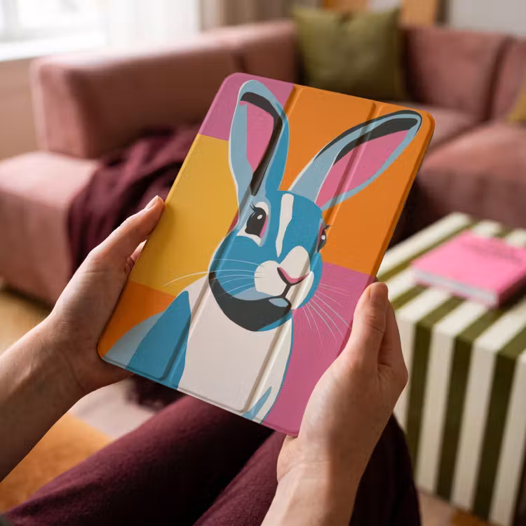 iPad-Hülle - Hase - Farbtaschen - Ohren - Rosa — 4