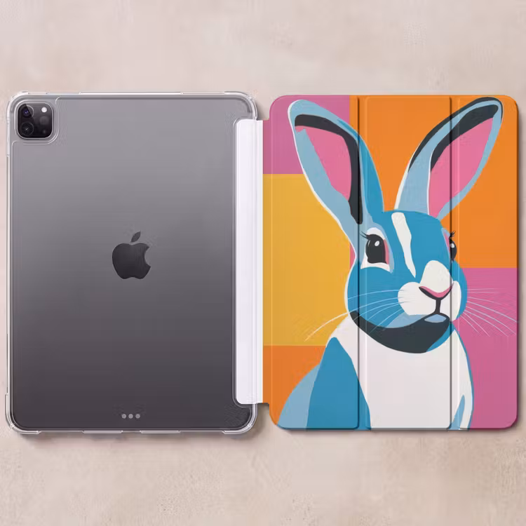 iPad-Hülle - Hase - Farbtaschen - Ohren - Rosa — 6