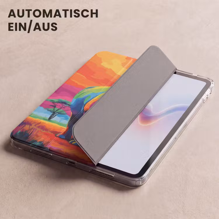 iPad-Hülle - Nashorn - Sonnenuntergang - Savanne - Farbenfroh — 5