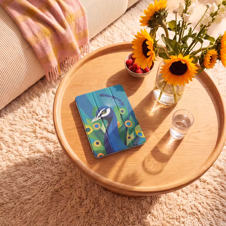 iPad-Hülle - Pfau - Kreise - Blau — 2