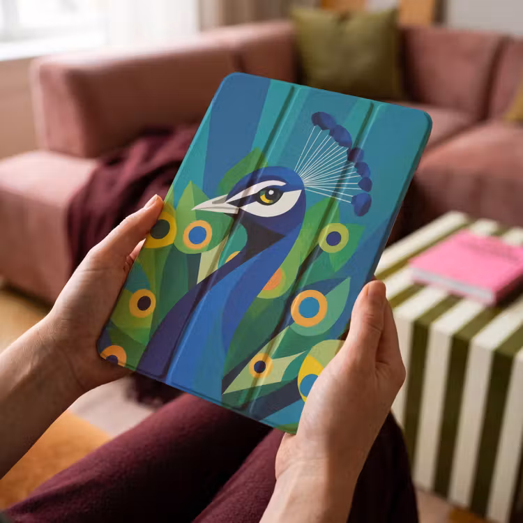 iPad-Hülle - Pfau - Kreise - Blau — 4