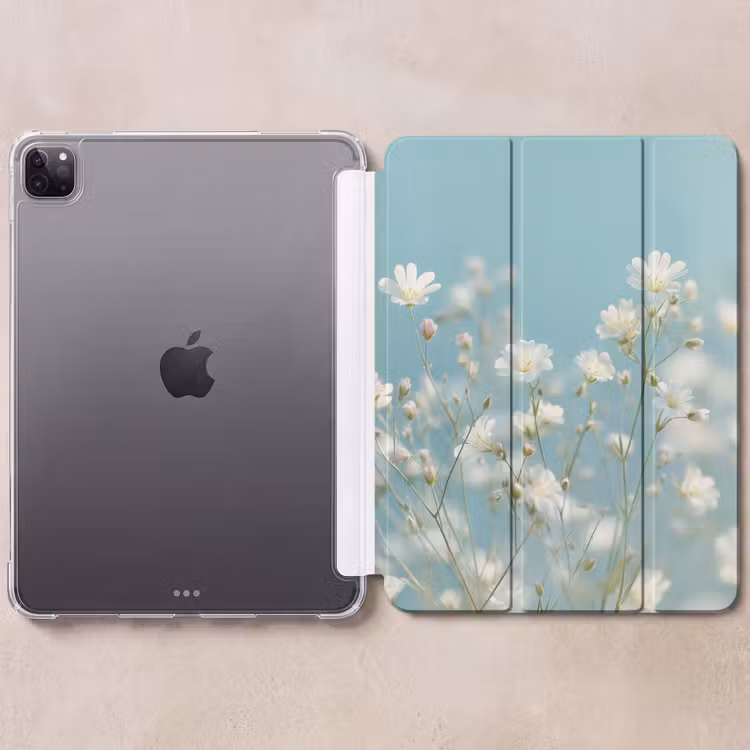 iPad-Hülle - Stengels - Bloemen - Lucht - Wit — 6
