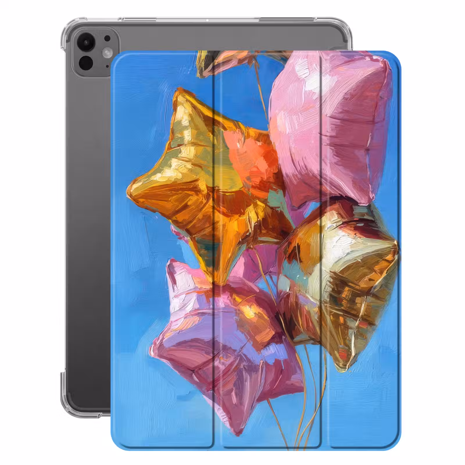 iPad-Hülle - Ballons - Gold - Sternförmig - Rosa — 1