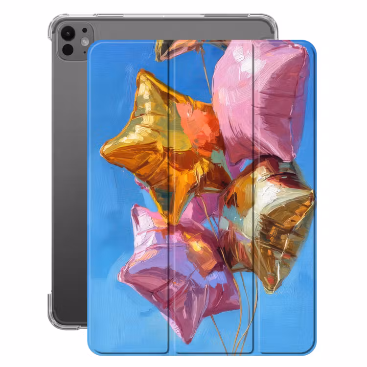 iPad-Hülle - Ballons - Gold - Sternförmig - Rosa — 1
