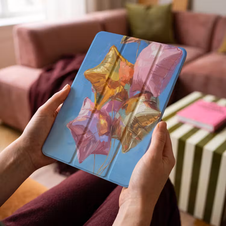 iPad-Hülle - Ballons - Gold - Sternförmig - Rosa — 4