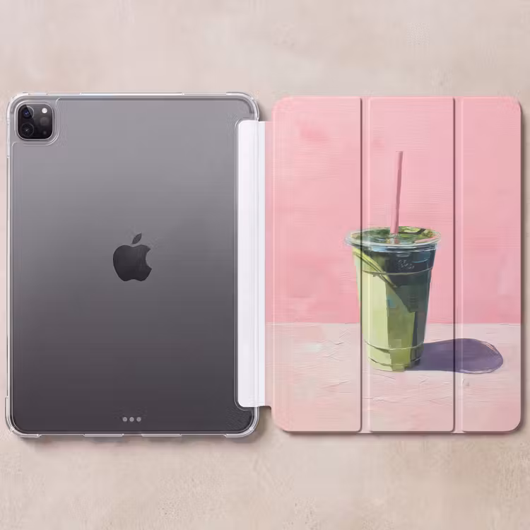 iPad-Hülle - Becher - Strohhalm - Minimalistisch - Grün — 6