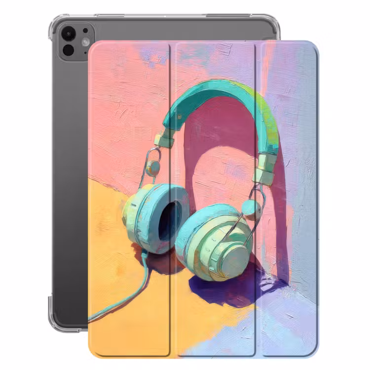iPad-Hülle - Kopfhörer - Mintgrün - Draht — 1
