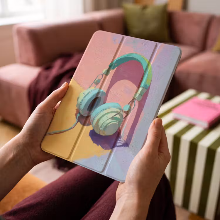 iPad-Hülle - Kopfhörer - Mintgrün - Draht — 4