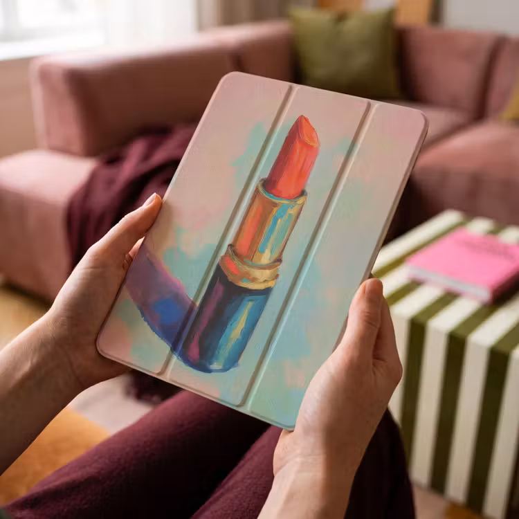 iPad-Hülle - Lippenstift - Rot - Pinselstriche — 4