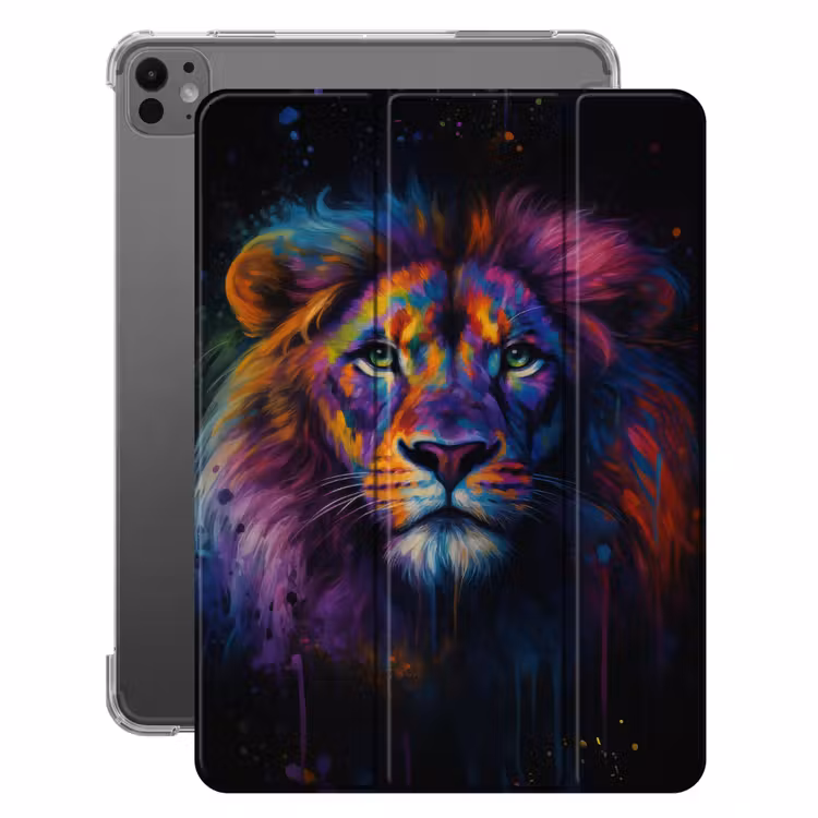 iPad-Hülle - Löwenkopf - Leuchtend bunt - Abstrakt — 1