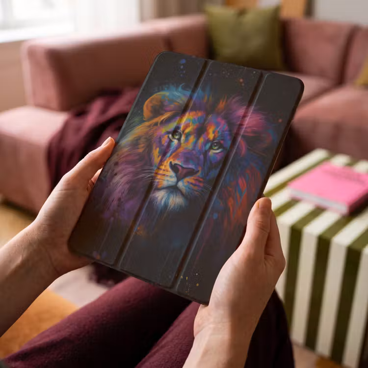 iPad-Hülle - Löwenkopf - Leuchtend bunt - Abstrakt — 4