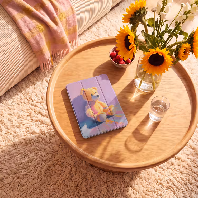 iPad-Hülle - Teddybär - Schatten - Pinselstriche - Lila — 2