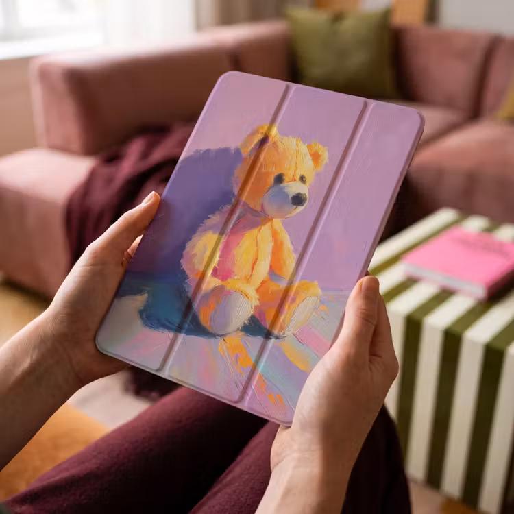 iPad-Hülle - Teddybär - Schatten - Pinselstriche - Lila — 4