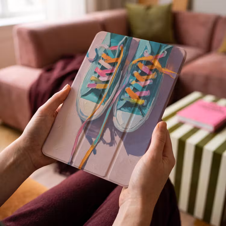 iPad-Hülle - Turnschuhe - Schnürsenkel - Bunt - Farbton — 4