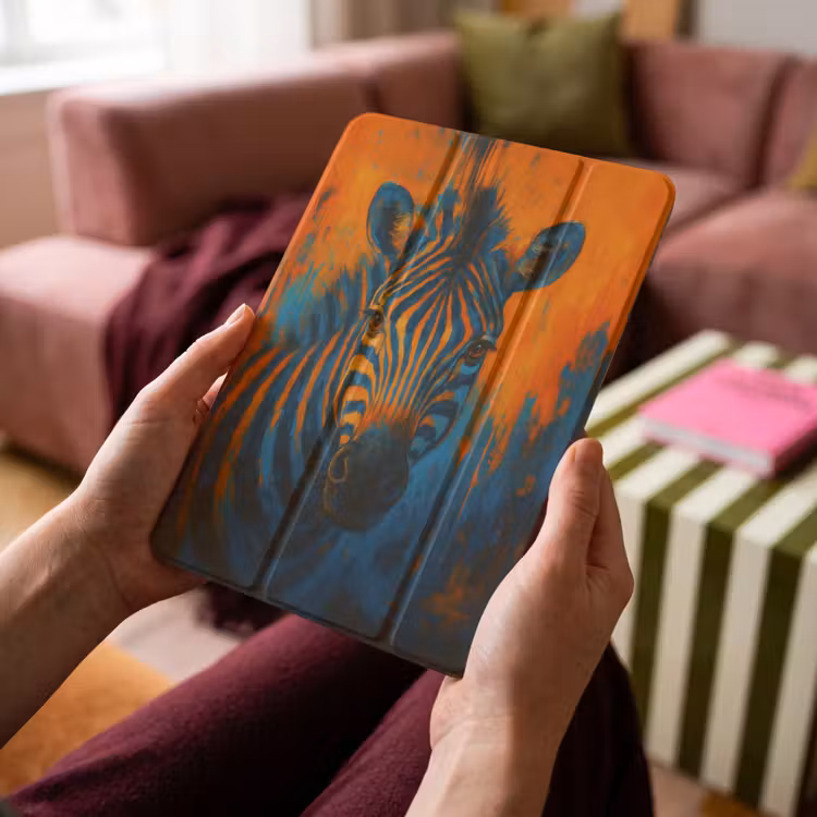 iPad-Hülle - Zebra - Abstrakt - Blau — 4