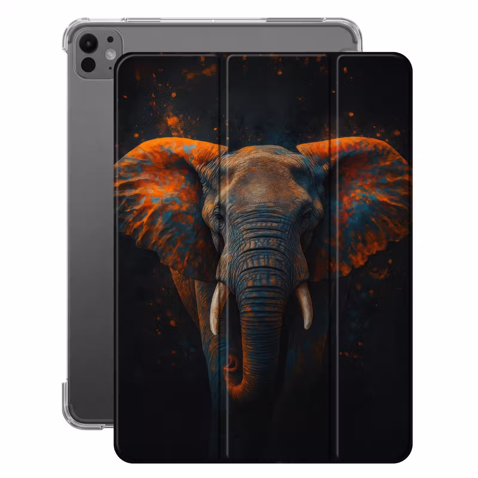 iPad-Hülle - Elefant - Orange - Ohren — 1
