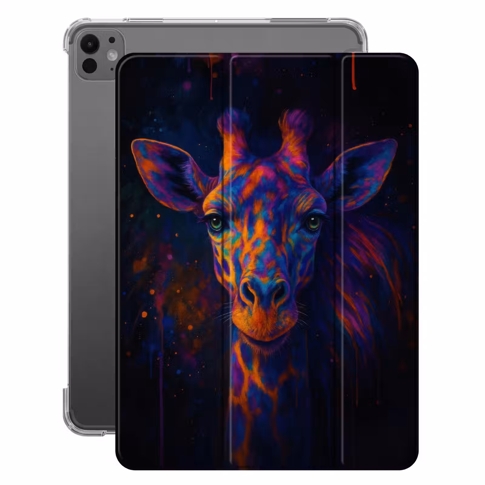 iPad-Hülle - Giraffe - Farbig - Farbspritzer — 1