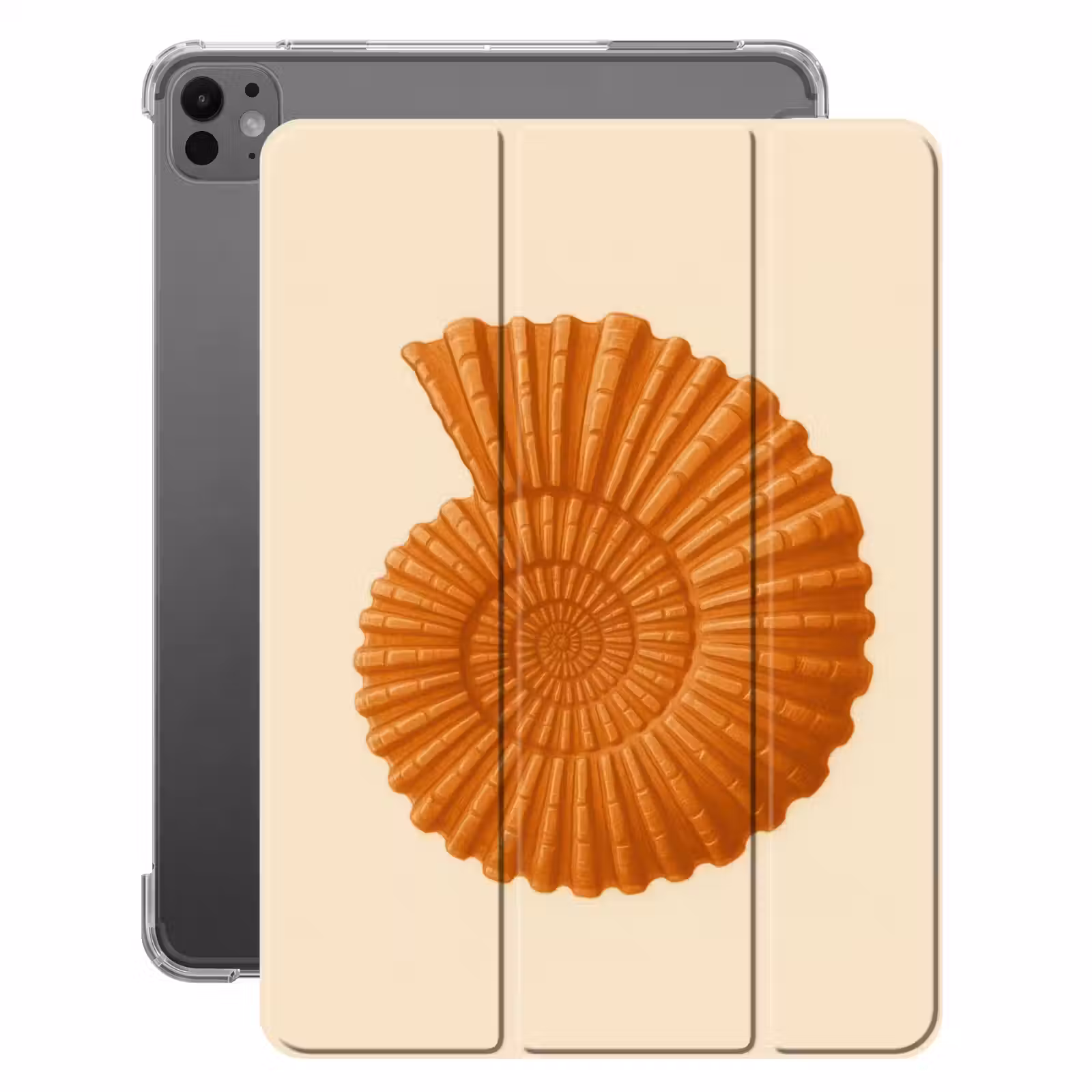 iPad-Hülle - Muschel - Orange - Gerippt — 1