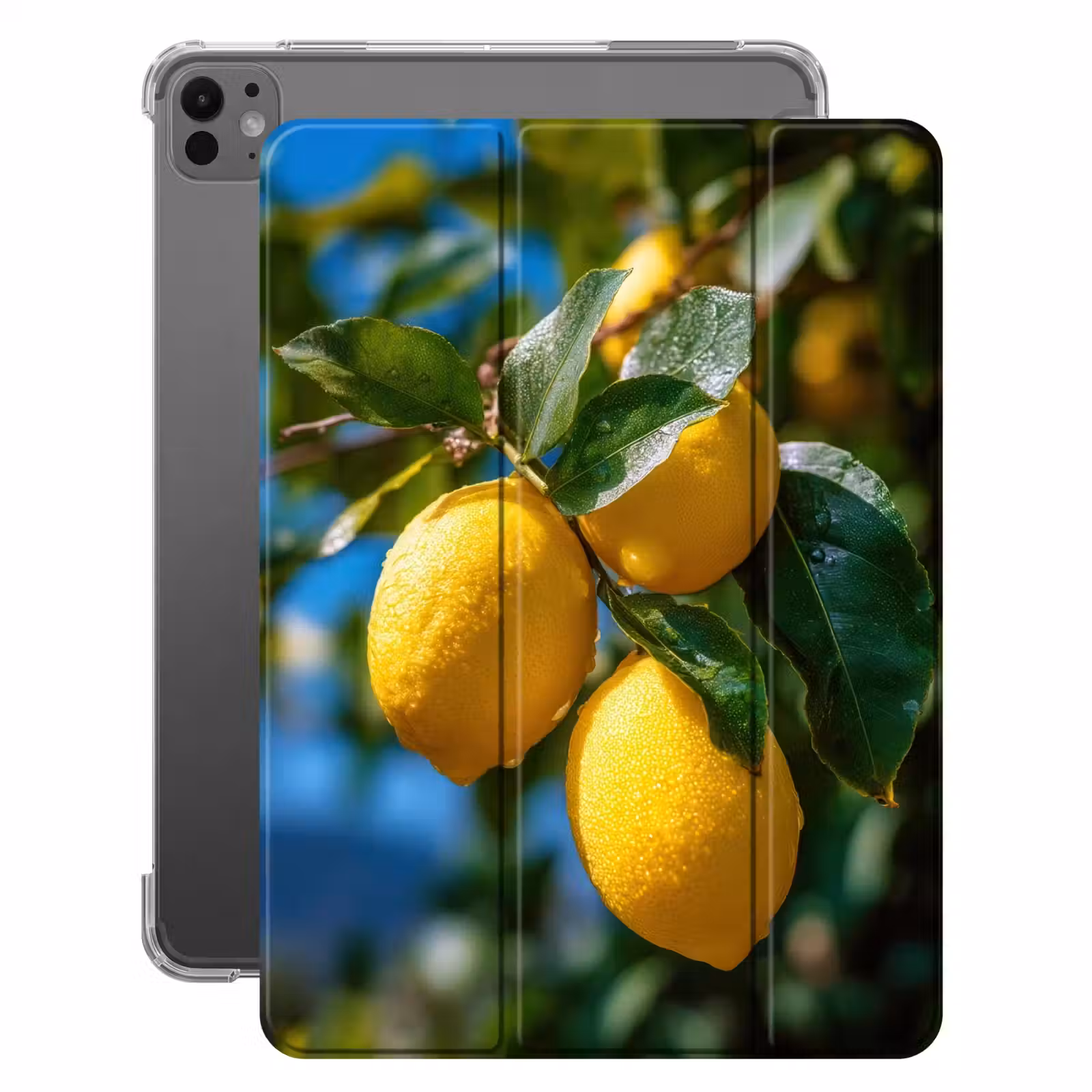 iPad-Hülle - Zitronen - Blätter - Blauer Himmel — 1