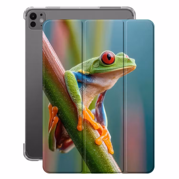 iPad-Hülle - Bunter Frosch - Grüner Stiel - Alert — 1