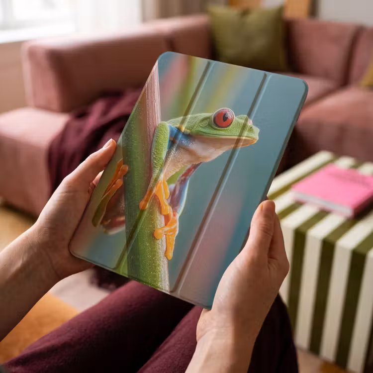 iPad-Hülle - Bunter Frosch - Grüner Stiel - Alert — 4