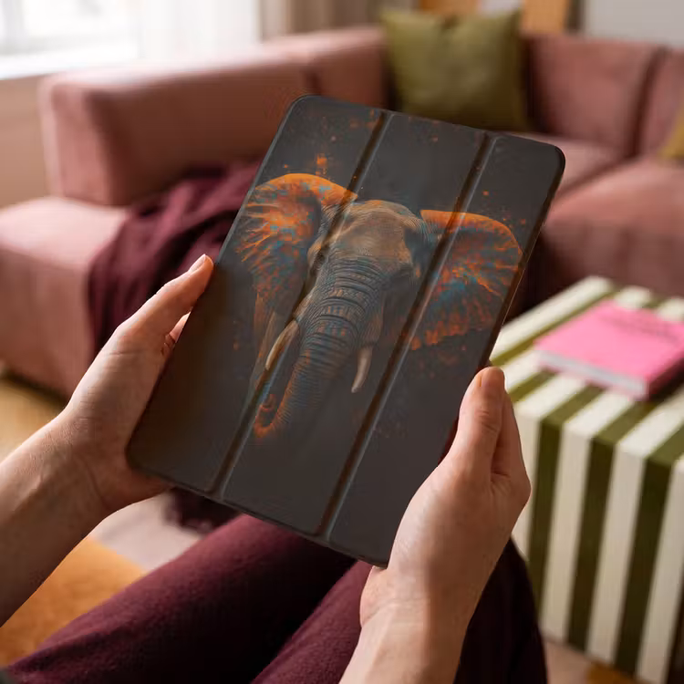 iPad-Hülle - Elefant - Orange - Ohren — 4
