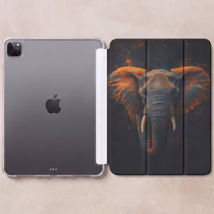 iPad-Hülle - Elefant - Orange - Ohren — 6