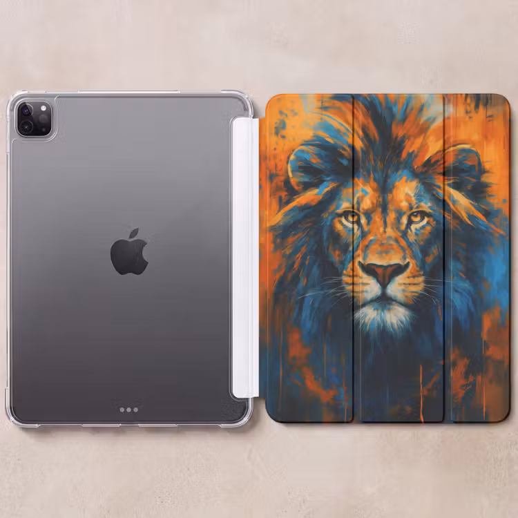 iPad-Hülle - Gemälde - Löwenkopf - Orange — 6