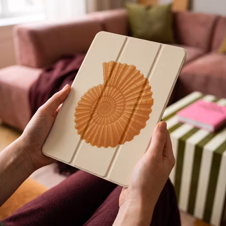 iPad-Hülle - Muschel - Orange - Gerippt — 4