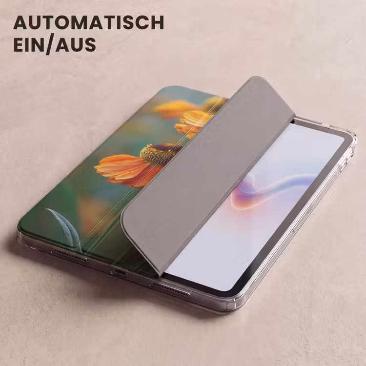 iPad-Hülle - Orangefarbene Blumen - Lebendig - Unscharfer Hintergrund — 5